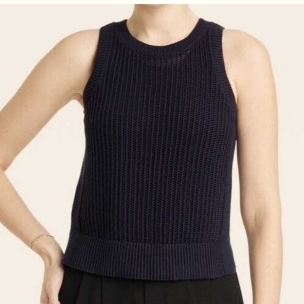 Black High Neck Mesh Sleeveless Sweater By A New Day NWT